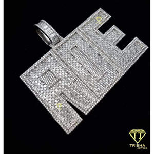 Custom <b>Initial</b> Letter Pendant Lab Grown Diamond 925 Sterling <b>Silver</b> Brilliant Cut Iced Hip Hop <b>Necklace</b> Rhodium Gold Luxury Gift - Product Image 4