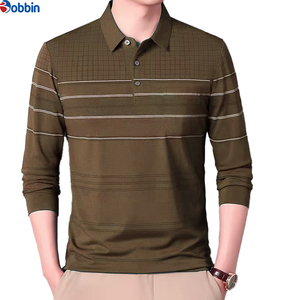 Camisetas Polo de Negocios para Hombre, Nuevo Estilo, Ropa de Exterior, Camiseta Polo a Rayas de Manga Larga para Hombre, Ropa Casual de Punto - Product Image 3