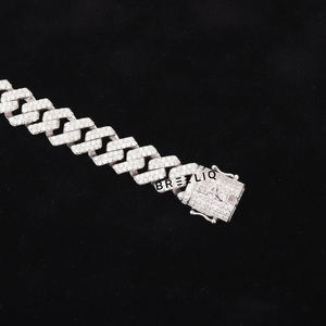 Bracelet gourmette de luxe en argent sterling 925 avec diamants Moissanite, bijoux de créateur sertis de pierres pour hommes et femmes - Product Image 2