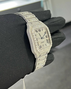 Reloj de Lujo para Hombre, Estilo Hip Hop, con Números Romanos, Plateado, Cuadrado, Completamente Cubierto de Diamantes, Mecánico Automático, de Alta Calidad - Product Image 2