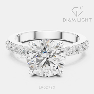 Bague de mariage en or blanc 14 carats avec diamant de laboratoire certifié IGI, taille ronde 1,87 carat, bijou raffiné, cadeau idéal pour fiançailles, mariage ou anniversaire - Product Image 1