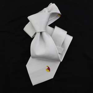 Cravate personnalisée en soie tissée, motifs rouge et jaune, chapeau de Père Noël, blanche-neige, Joyeux Nouvel An, Noël - Product Image 1