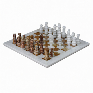 Best Heavy-Duty Eco-Friendly Onyx <b>Marble</b> Chess Set For Adults High Quality Handmade White <b>Marble</b> and Multi-Green Onyx Chess Set - Product Image 5