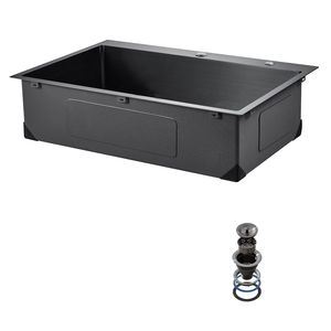 Lavello da cucina da 25 pollici in acciaio inossidabile 304, a montaggio superiore, a vasca singola, stile Farmhouse, con kit accessori in ottone per uso laboratorio - Product Image 1