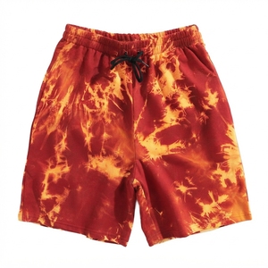 Shorts décontractés pour hommes en Spandex/Polyester, tie-dye, avec logo frontal, taille mi-haute, cordon de serrage, respirants et à séchage rapide, tricotés - Product Image 2