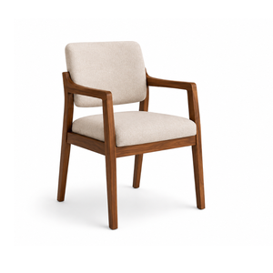 Chaise de salle à manger moderne en teck massif rembourrée, chaise de restaurant en bois de luxe pour hôtel, villa, café, mobilier sur mesure - Product Image 2