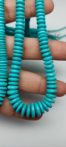 Perles de pierre précieuse turquoise Sleeping Beauty d'Arizona naturelles, forme bouton, lisses, taille 5,50 mm - 11,50 mm, qualité supérieure, pour bijoux - Product Image 4