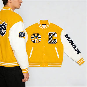 Chaqueta Varsity de Lana para Hombre, con Parches de Chenilla y Bordados, Chaqueta Bomber de Béisbol, Chaqueta de Invierno con Logotipo Personalizado, Estilo Urbano - Product Image 2