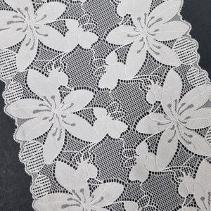 Encaje Elástico Floral con Borde Festoneado, Ligero, de Nailon y Spandex, Banda Elástica de 17.5cm, Encaje de Punto para Lencería, Vestidos y Bodas - Product Image 5
