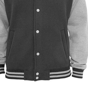 Blousons universitaires d'hiver personnalisables pour hommes en grande quantité – Manches en cuir de vachette couleur unie, extérieur en laine et polyester respirant - Product Image 5