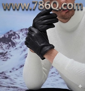 Leather Gloves With Inside Wool/ Windproof Tactical Warm Gloves/ Best Cold Weather Gloves - Product Image 1