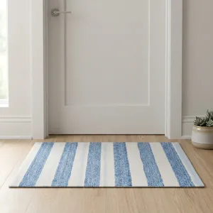 Alfombra Moderna a Rayas para Acampar al Aire Libre, de Poliéster, Tejido Plano, Rectangular, Reversible, Lavable, Apta para Mascotas, con Base Antideslizante - Product Image 2