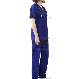 Fine Knitted 100% Cotton Men <b>Scrub</b> Suits Breathable Medical Uniform Set Soft Fabric Clinic Hospital Nurse Wear Comfortable Fit - Product Image 3