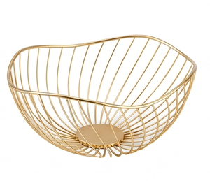 Premium Modern <b>Gold</b> Wire Bowl <b>Storage</b> <b>Basket</b> For Home Decoration And Organizing Tabletop Essentials - Product Image 1