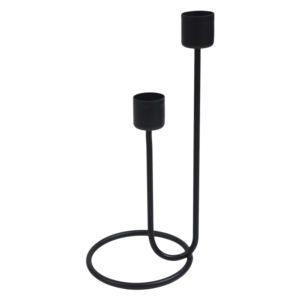 Porte-bougie classique au design ironique avec finition peinte en noir, support simple pour bougie, décoration pour la maison, la villa, les dîners et les mariages - Product Image 3