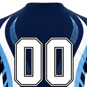 Navy Blue White Sublimated Volleyball Jersey Short Sleeve Sports Shirt Team Athletic Wear Match Training Competition Apparel - Product Image 6