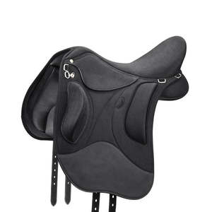 Silla de Doma Inglesa de Cuero Genuino con Estructura de Madera, Herrajes Niquelados, Transpirable, Sostenible, Tamaños Personalizados, Mantas para Caballo, Brida - Product Image 1