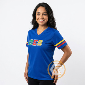 Wholesale Eastern <b>Star</b> Women's Casual Summer T-<b>Shirt</b> V-neck Half Sleeve Eco-Friendly Breathable 100% Cotton Jersey Fabric - Product Image 3