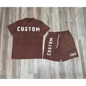New Custom Casual Thermal 100% Cotton Floral Pattern Varsity Button Shirts Shorts Two Piece <b>Hip</b> Hop Streetwear Tracksuits Set - Product Image 6