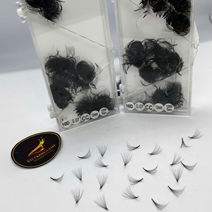 Extensiones de Pestañas en Racimo, Volumen, Hechas a Mano, Cabello Sintético de Alta Calidad, 10D/14D/16D/20D, Aspecto Natural, Base Negra Mate Puntiaguda - Product Image 2