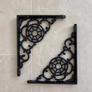 SHUBHAM Decorative Cast Iron Wall Shelf <b>Bracket</b> <b>Corner</b> Rack Floral Metal Support <b>for</b> Home Display - Product Image 1