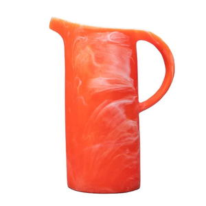 Pichet à eau classique artisanal en résine alimentaire à motif tourbillonnant coloré, couleur abricot, compatible lave-vaisselle, écologique, pour limonade - Product Image 3