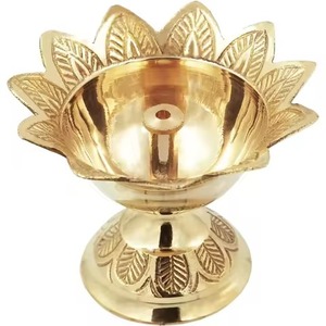 Classic Brass Diya Vintage Design Spiritual Style Diwali Pooja <b>Mandir</b> Home Decor - Product Image 3