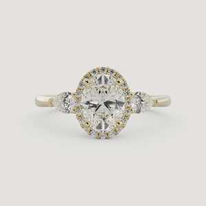 Vintage Oval Lab Grown Diamond Engagement <b>Rings</b> Halo Set 14K 18K Solid Gold <b>Stacking</b> Luxury Classic Modern Elegant Wedding <b>Rings</b> - Product Image 1