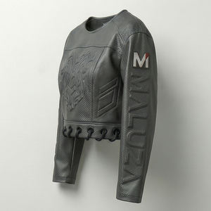 MALUZA INDUSTRIES Haut court pour femme de qualité supérieure, texture cuir, marque de mode urbaine - Product Image 4