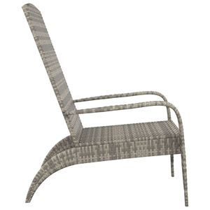 Silla Adirondack gris de ratán polivinílico para asientos elegantes al aire libre en el patio - Product Image 4