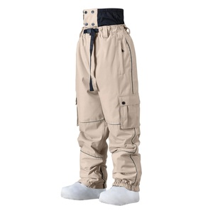 Men's High Waist <b>Waterproof</b> Canvas Cargo Pants With Multiple Pockets Drawstring Closure Workwear Style Winter <b>Trousers</b> - Product Image 1