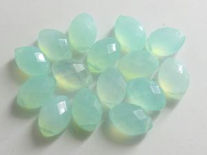 Aqua Blue Calcedonia facetada Marquise Briolette 12X8MM Cuentas de piedra sueltas hechas a mano para la fabricación de joyas para par de pendientes - Product Image 4