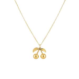 Hallmarked Silver Sweet Cherry Gold Plated Pendant for Women - Product Image 3
