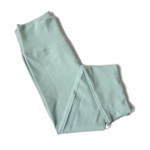 Women's High Stretch Ribbed Polyester Elastic Waist Full Length Gym Yoga <b>Pants</b> Scrunch <b>Bum</b> Tights - Product Image 6