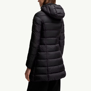 Solid Black Plus Size High Quality Unisex <b>Winter</b> Hooded Zipper Puffer <b>Jacket</b> 100% Filled <b>Waterproof</b> Quick Dry Reversible - Product Image 2