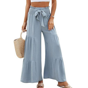 Pantalones Casuales de Verano para Mujer, Cintura Media, Formales, Ligeros, Transpirables, de Pierna Ancha - Product Image 2
