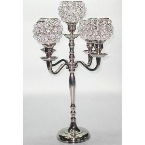Elegant 5-Arm Silver Crystal <b>Candelabra</b> Candle Holder Heart Design Candelabrum for Wedding Centerpiece Luxury Home Decor Event - Product Image 4