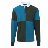 Camisetas de Rugby Vintage Personalizadas, Polo de Manga Larga, 100% Algodón, Logotipo Bordado, Camiseta de Rugby para Hombre