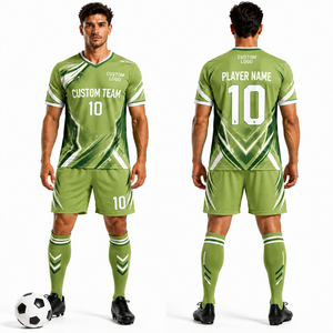 ชุดฟุตบอลสโมสร เสื้อ กางเกงขาสั้น ถุงเท้า ชุดลายเรขาคณิต น้ำหนักเบา ระบายความชื้นได้ดี ยืดหยุ่น ทนทาน สีไม่ซีดจาง ใส่สบายสำหรับการฝึกซ้อม - Product Image 6
