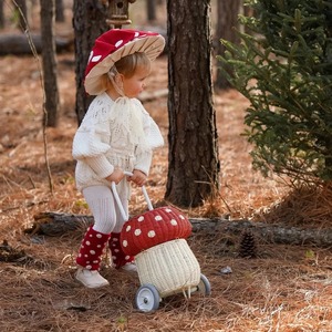Cesta de Almacenamiento de Mimbre Moderna y Ecológica en Forma de Hongo Rojo para Uso Multiusos - Product Image 4