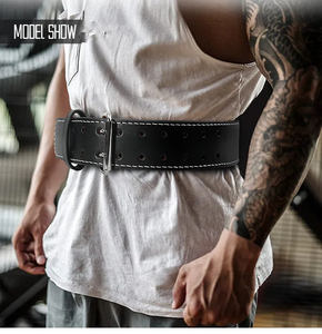 Ceinture de musculation en cuir avec boucle réglable pour l'entraînement en force, soutien lombaire unisexe - Product Image 4