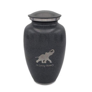 Blue Metal Cremation <b>Urn</b> with Silver Band Design Adult Memorial <b>Urn</b> for Ashes Funeral Keepsake for Home Remembrance - Product Image 2