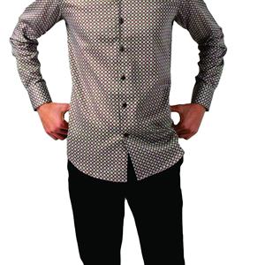 <b>Mens</b> Satin 100% Cotton Spandex Summer Dress Shirts Wrinkle Free <b>Stretch</b> Casual O-Neck Regular Fit Long Sleeve - Product Image 3