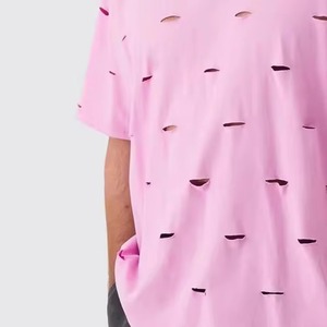 T-shirt Homme 2026 en Coton Lourd 100% Distressed à Manches Courtes, Coupe Oversize, Impression Sérigraphique, Logo Personnalisé, Coupe Courte - Product Image 2