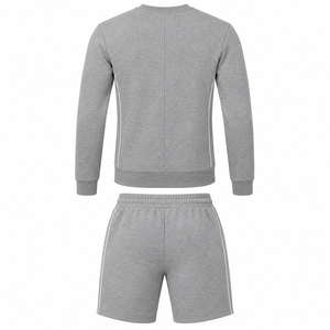 Ropa deportiva moderna con tela transpirable, conjunto de sudadera y pantalones cortos para hombre, ideal para entrenamientos, viajes y uso diario relajado. - Product Image 2
