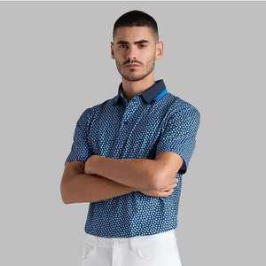 Polo T-shirt personnalisé avec logo imprimé pour homme, avec design tricoté - Product Image 5