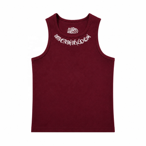 Débardeur en tricot gris pour homme avec logo brodé au dos, col rond décontracté, sans manches - Product Image 2