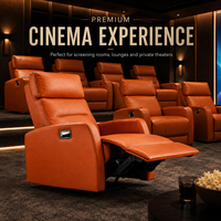 Fauteuil inclinable manuel pour cinéma maison, siège de home cinéma, mousse haute densité, structure en bois massif, capacité de charge 300 kg, dossier ergonomique haut