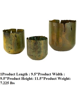 Jarrón de Metal Amarillo Moderno al por Mayor, Jarrón de Hierro Pintado a Mano |   Accesorios para el Hogar con Acabado de Esmalte de Lujo, Florero de Mesa - Product Image 2