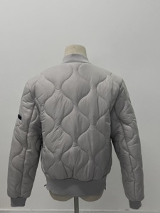 Women's <b>Quilted</b> Bomber <b>Jacket</b> Stand Collar Full Sleeve Zipper Closure Solid Color Autumn Wear - Product Image 5